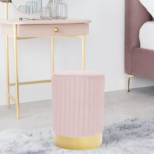 Load image into Gallery viewer, Round Gold Pouffe Dressing Footstool