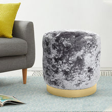 Load image into Gallery viewer, Velvet Round Ottoman Footstool