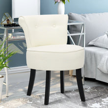 Load image into Gallery viewer, Linen Padded Small Makeup Chair Dressing Table Stool Beige
