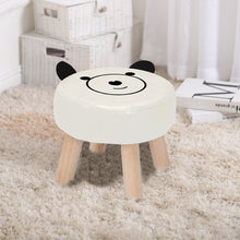 Load image into Gallery viewer, PU Leather Footstool Cartoon Pattern Round Pouffe Children Seat