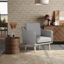 Load image into Gallery viewer, Livingandhome Linen Upholstered Padded Armchair for Home and Office