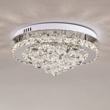 Load image into Gallery viewer, Livingandhome Crystal Round Crystal-droplets LED Semi Flush Mount Ceiling Light, LG0839