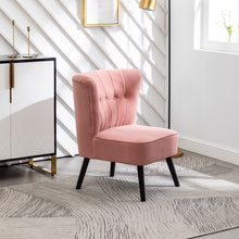 Load image into Gallery viewer, Velvet Buttoned Upholstered Accent Chair, Grey Pink