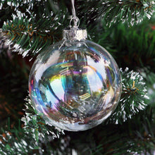 Load image into Gallery viewer, 5 Pcs Rainbow Gloss Glass Balls Hanging Ornaments for Christmas Decor