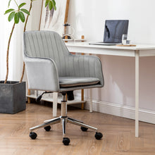 Load image into Gallery viewer, Velvet Swivel Upholstered Office Chair with Chrome Base