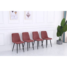 Load image into Gallery viewer, Set of 4 Curved Frosted Velvet Dining Chairs, Smokey Pink