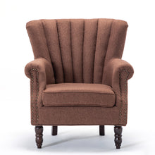 Load image into Gallery viewer, Linen Pleated Wingback Armchair