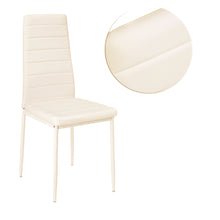 Load image into Gallery viewer, Set of 6 PU Leather Padded Seat Metal Legs Dining Chair Beige