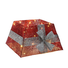 Load image into Gallery viewer, Livingandhome Square Christmas Tree Collar Basket Decor with Bow Tie, SW0340