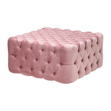 Load image into Gallery viewer, Frosted Velvet Buttoned Footstool