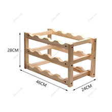 Load image into Gallery viewer, 3 Tier Solid Wood Wine Bottle Holder for Kitchen, Living Room