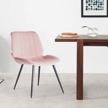 Load image into Gallery viewer, Set of 2 Velvet Leisure Dining Chairs, Light Pink