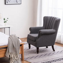 Load image into Gallery viewer, Linen Pleated Wingback Armchair