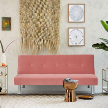 Load image into Gallery viewer, Velvet Simple 2 Seater Sofa Bed, Pink