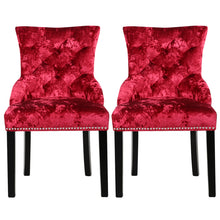 Load image into Gallery viewer, Set of 2 Ice Velvet Dining Chairs, Red