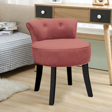 Load image into Gallery viewer, Velvet Bedroom Dressing Table Stool with Wooden Legs