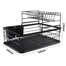 Load image into Gallery viewer, Kitchen 2 Tier Metal Dish Drainer Rack Sink Washing Plates Draining Board
