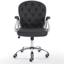 Load image into Gallery viewer, Faux Leather Office Chair with Button