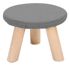 Load image into Gallery viewer, Fabric Pouffe Kids Seat Footstool With Wooden Legs