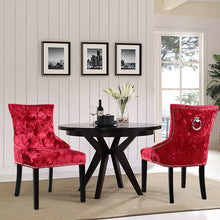 Load image into Gallery viewer, Set of 2 Ice Velvet Dining Chairs, Red