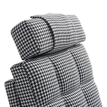 Load image into Gallery viewer, Livingandhome Adjustable Houndstooth Recliner Chair with Footstool