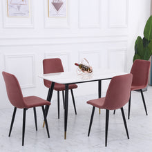 Load image into Gallery viewer, Set of 4 Curved Frosted Velvet Dining Chairs, Smokey Pink