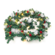 Load image into Gallery viewer, 9ft/2.7m Christmas Garland Decoration with LED Light Door Wreath Xmas