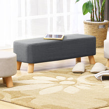 Load image into Gallery viewer, Livingandhome Rectangular Tofu-shaped Footrest with Solid Wooden Legs