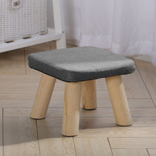 Load image into Gallery viewer, Fabric Pouffe Kids Seat Footstool With Wooden Legs