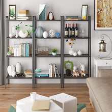 Load image into Gallery viewer, 4 Tier Leaning Ladder Bookshelf Shelving Plant Step Rack, Black