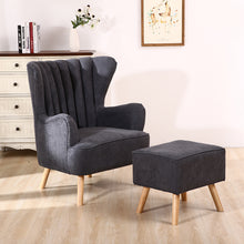 Load image into Gallery viewer, Occasion Wingback Armchair And Footstool