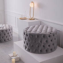 Load image into Gallery viewer, Frosted Velvet Buttoned Footstool