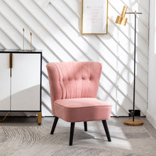 Load image into Gallery viewer, Velvet Buttoned Upholstered Accent Chair, Grey Pink