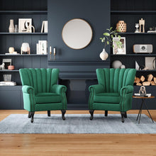 Load image into Gallery viewer, Livingandhome Velvet Channel Occasional Armchair Sofa Chair