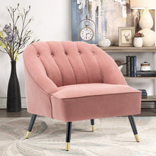 Load image into Gallery viewer, Frosted Velvet Buttoned Accent Chair