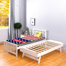 Load image into Gallery viewer, Pine Wood Single Bed with Trundle