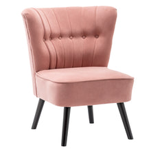 Load image into Gallery viewer, Velvet Buttoned Upholstered Accent Chair, Grey Pink