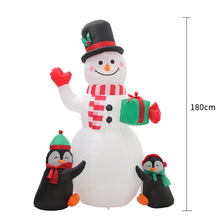 Load image into Gallery viewer, Inflatable Penguin Snowman Air Blown with Rotatable LED RGB Lamp Outdoor Decor