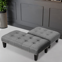 Load image into Gallery viewer, Modern Upholstered Linen Buttoned Footstool