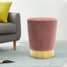 Load image into Gallery viewer, Velvet Round Seat Pouffe Dressing Table Stool