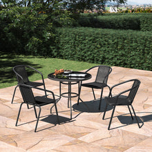 Load image into Gallery viewer, Garden Round Table With Umbrella Hole With 4 Chairs