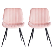 Load image into Gallery viewer, Set of 2 Velvet Leisure Dining Chairs, Light Pink
