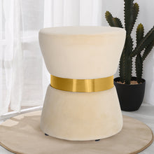 Load image into Gallery viewer, Velvet Round Pouffe Seat Foot Stool