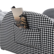Load image into Gallery viewer, Livingandhome Adjustable Houndstooth Recliner Chair with Footstool