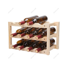 Load image into Gallery viewer, 3 Tier Solid Wood Wine Bottle Holder for Kitchen, Living Room