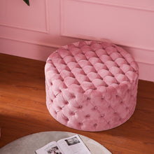 Load image into Gallery viewer, Frosted Velvet Buttoned Footstool