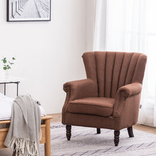 Load image into Gallery viewer, Linen Pleated Wingback Armchair