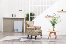 Load image into Gallery viewer, Floral Wingback Armchair With Cushion
