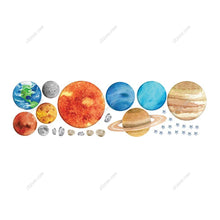 Load image into Gallery viewer, Space Planet Wall Stickers Removable Watercolor Solar System
