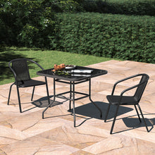 Load image into Gallery viewer, Garden Round Table With Umbrella Hole With 2 Chairs